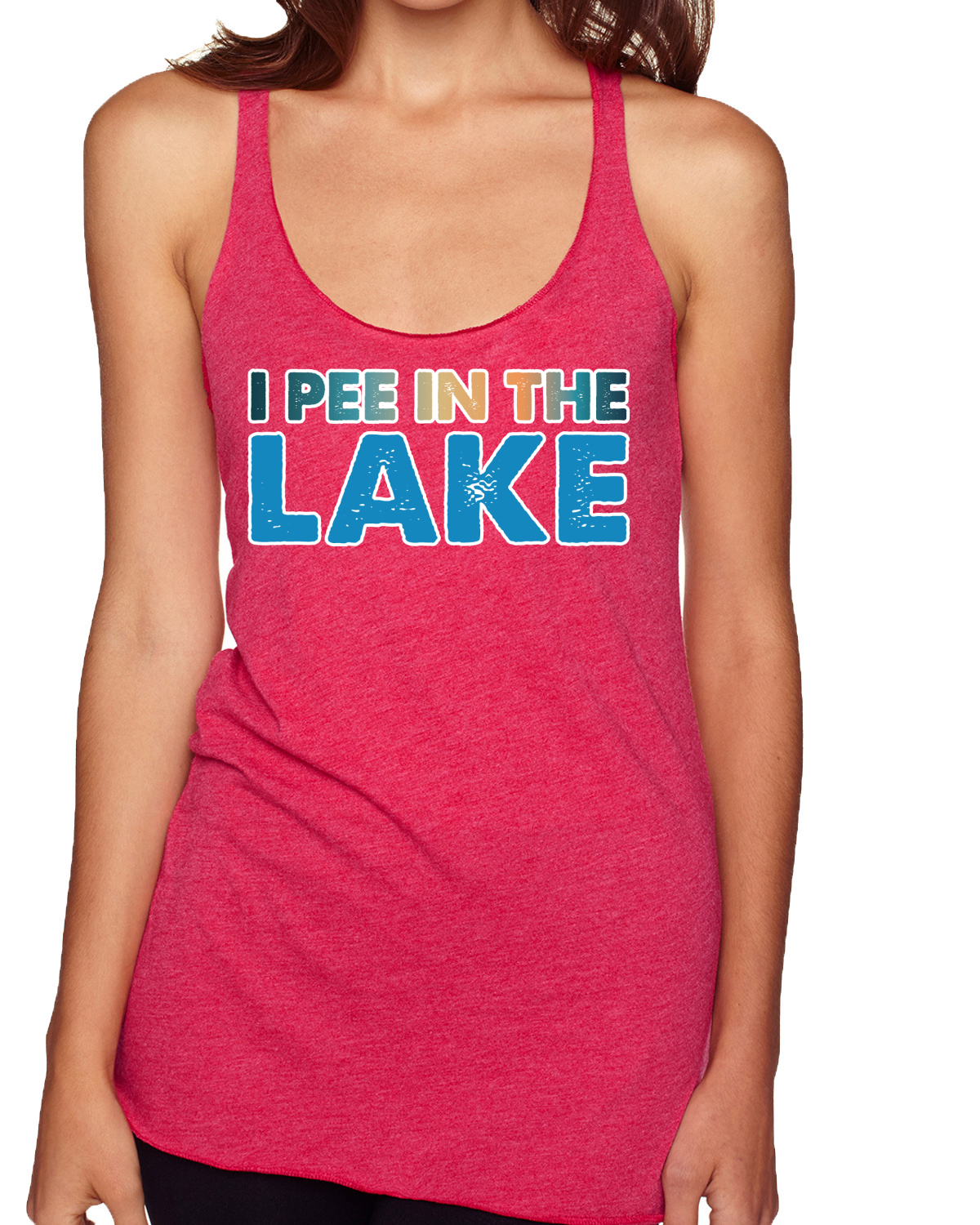 Camiseta sin mangas I Pee In the Lake Humor Tri-Blend Racerback - Imagen 13 de 15