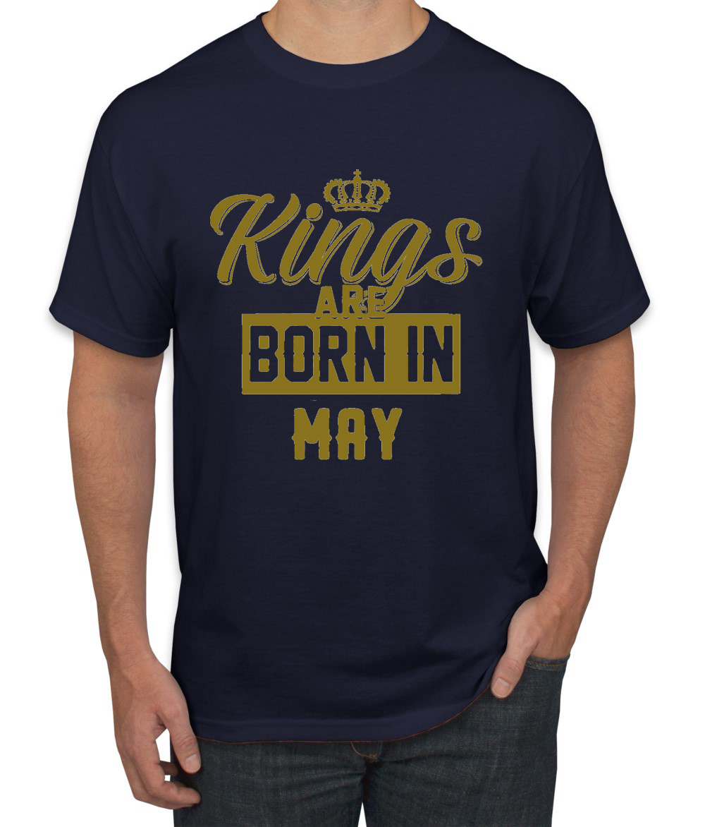 Kings Are Born In May Men Birthday T Shirt Graphic Anniversary Gift T - Picture 27 of 38