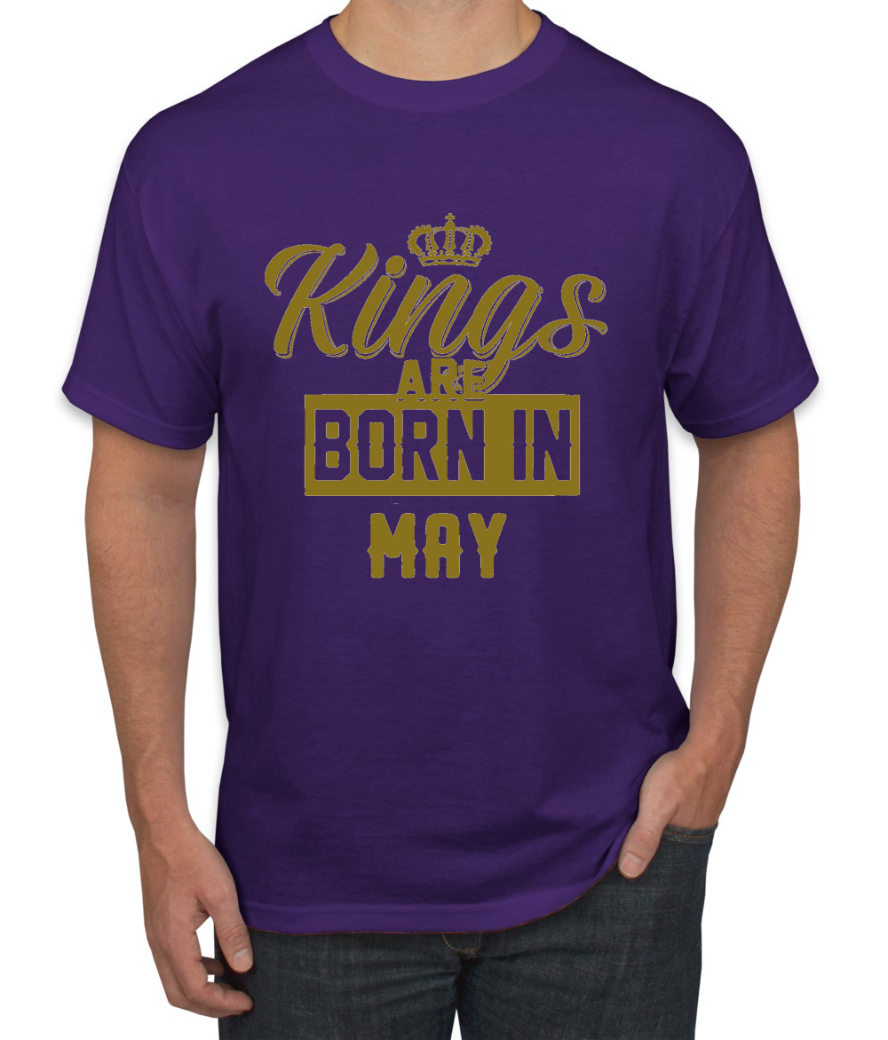 Kings Are Born In May Men Birthday T Shirt Graphic Anniversary Gift T - Picture 31 of 38