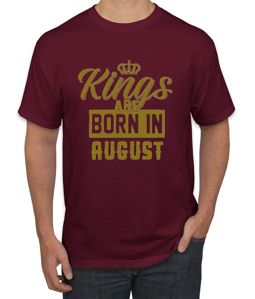 Kings Are Born In August Hombres Camiseta Cumpleaños Gráfico Aniversario Regalo T - Imagen 21 de 38
