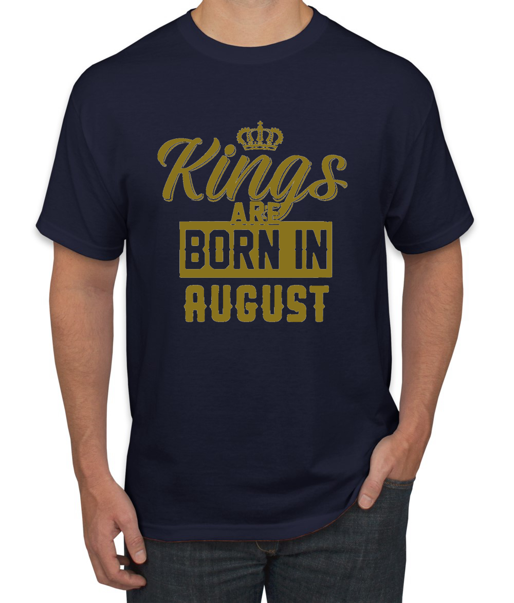 Kings Are Born In August Hombres Camiseta Cumpleaños Gráfico Aniversario Regalo T - Imagen 27 de 38
