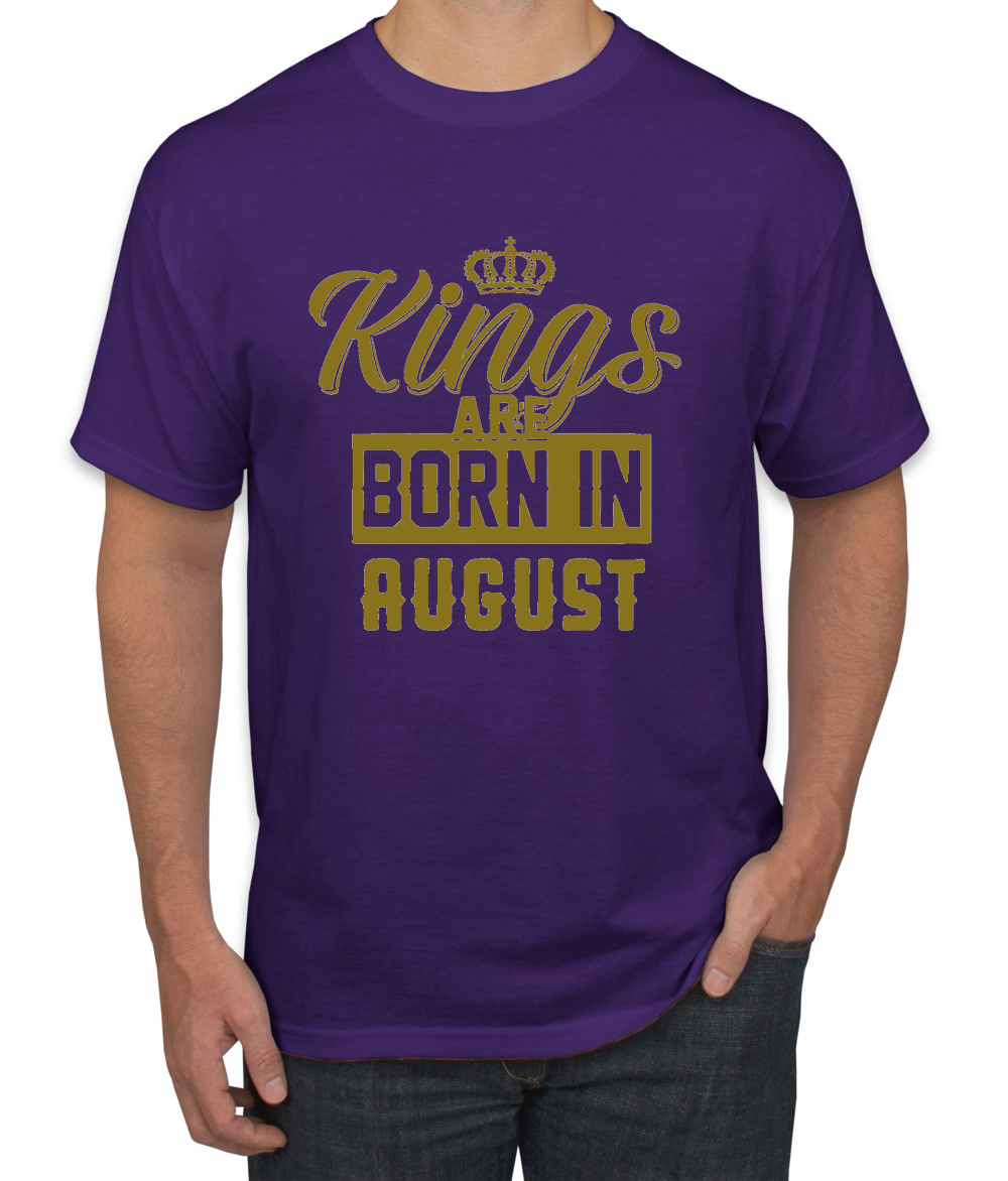 Kings Are Born In August Hombres Camiseta Cumpleaños Gráfico Aniversario Regalo T - Imagen 31 de 38