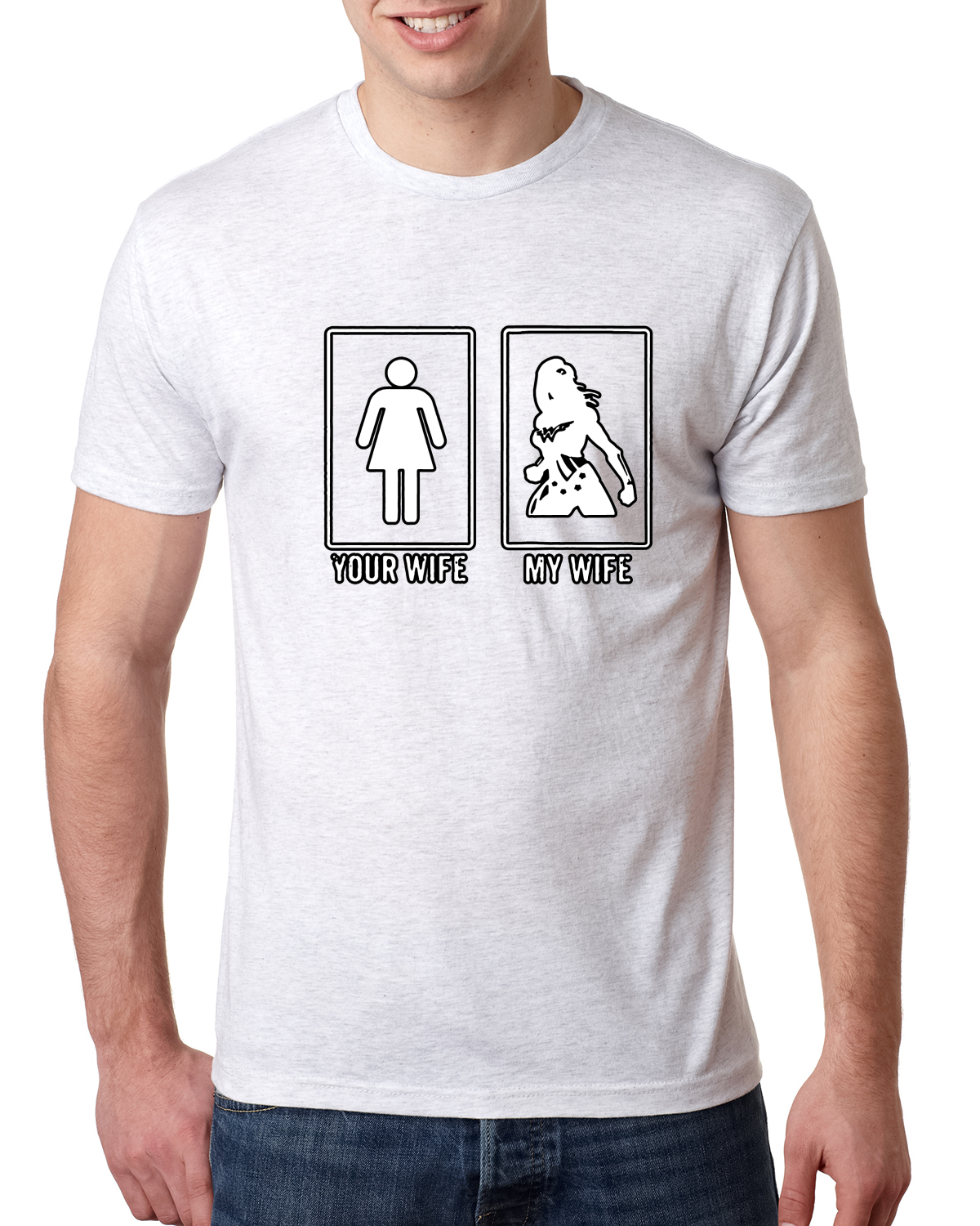 Your Wife vs My Wife Woman Wonder Humor Mens Premium Tri Blend T-Shirt ... pic picture