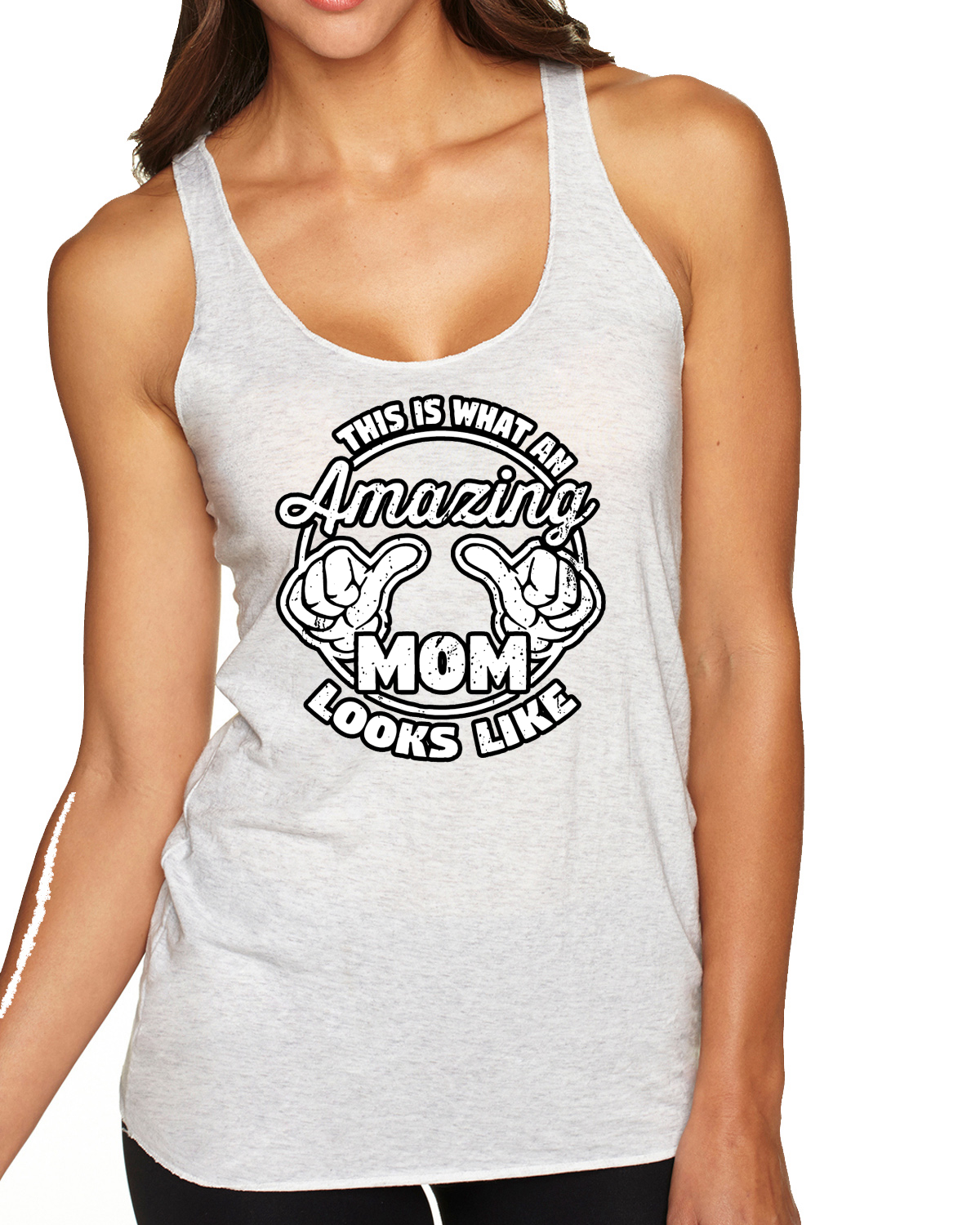 Camiseta sin mangas This is What an Amazing Mom Looks Like Tri-Blend Racerback - Imagen 4 de 12