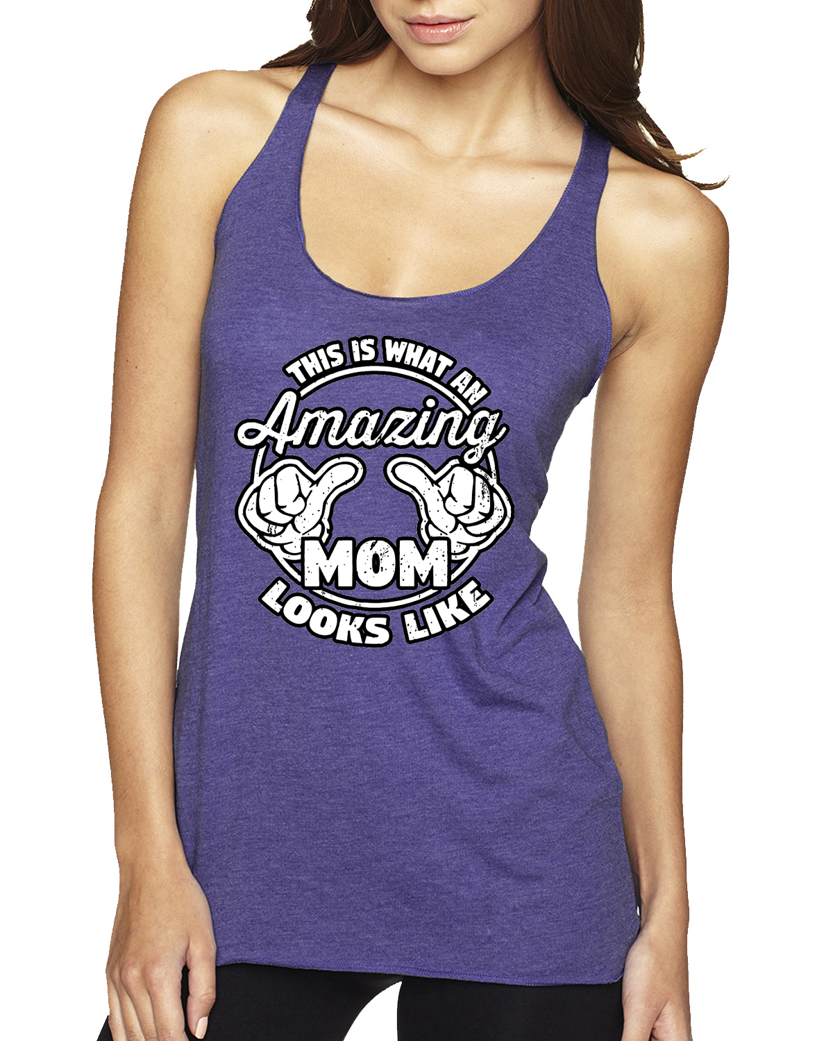 Camiseta sin mangas This is What an Amazing Mom Looks Like Tri-Blend Racerback - Imagen 3 de 12