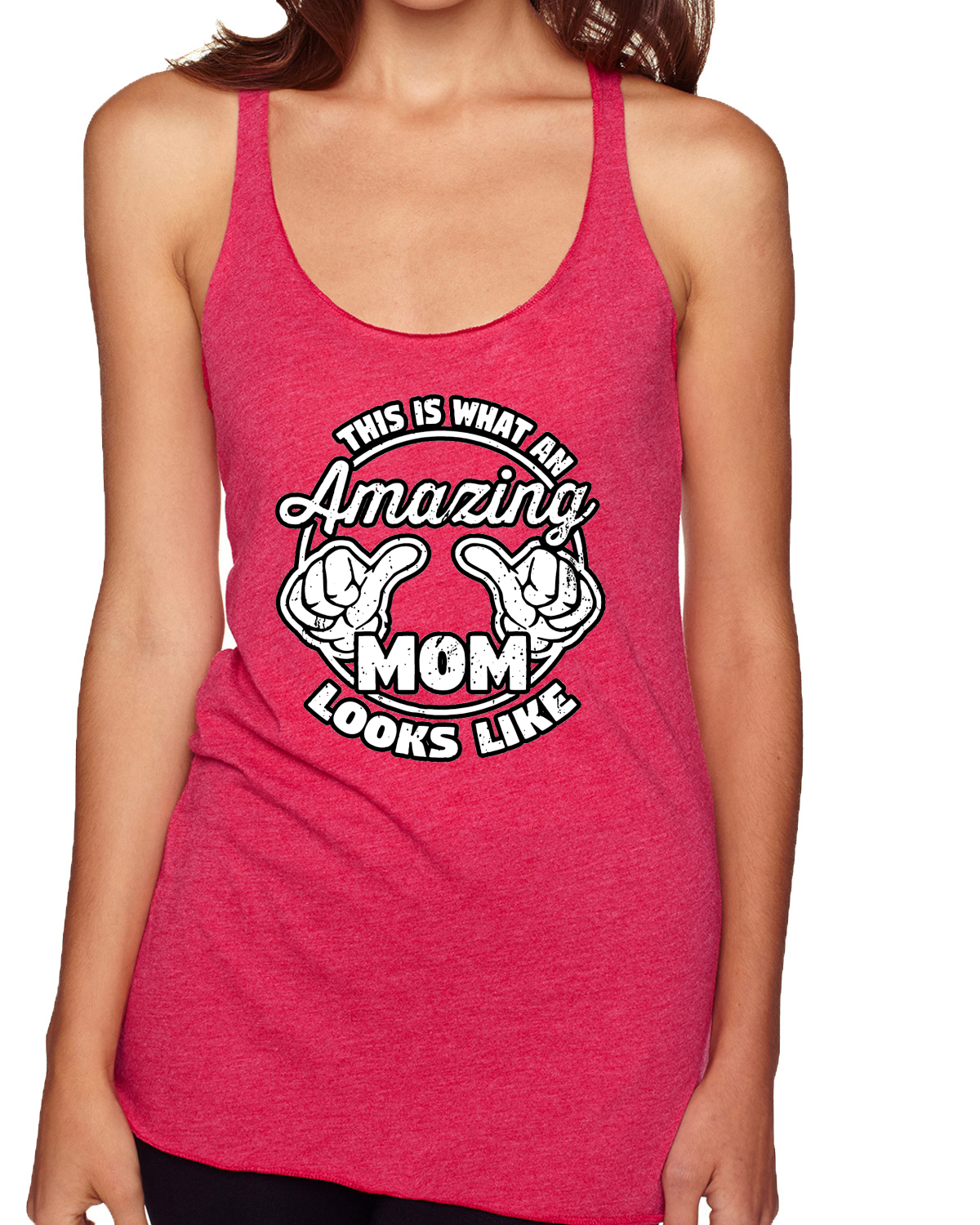 Camiseta sin mangas This is What an Amazing Mom Looks Like Tri-Blend Racerback - Imagen 11 de 12