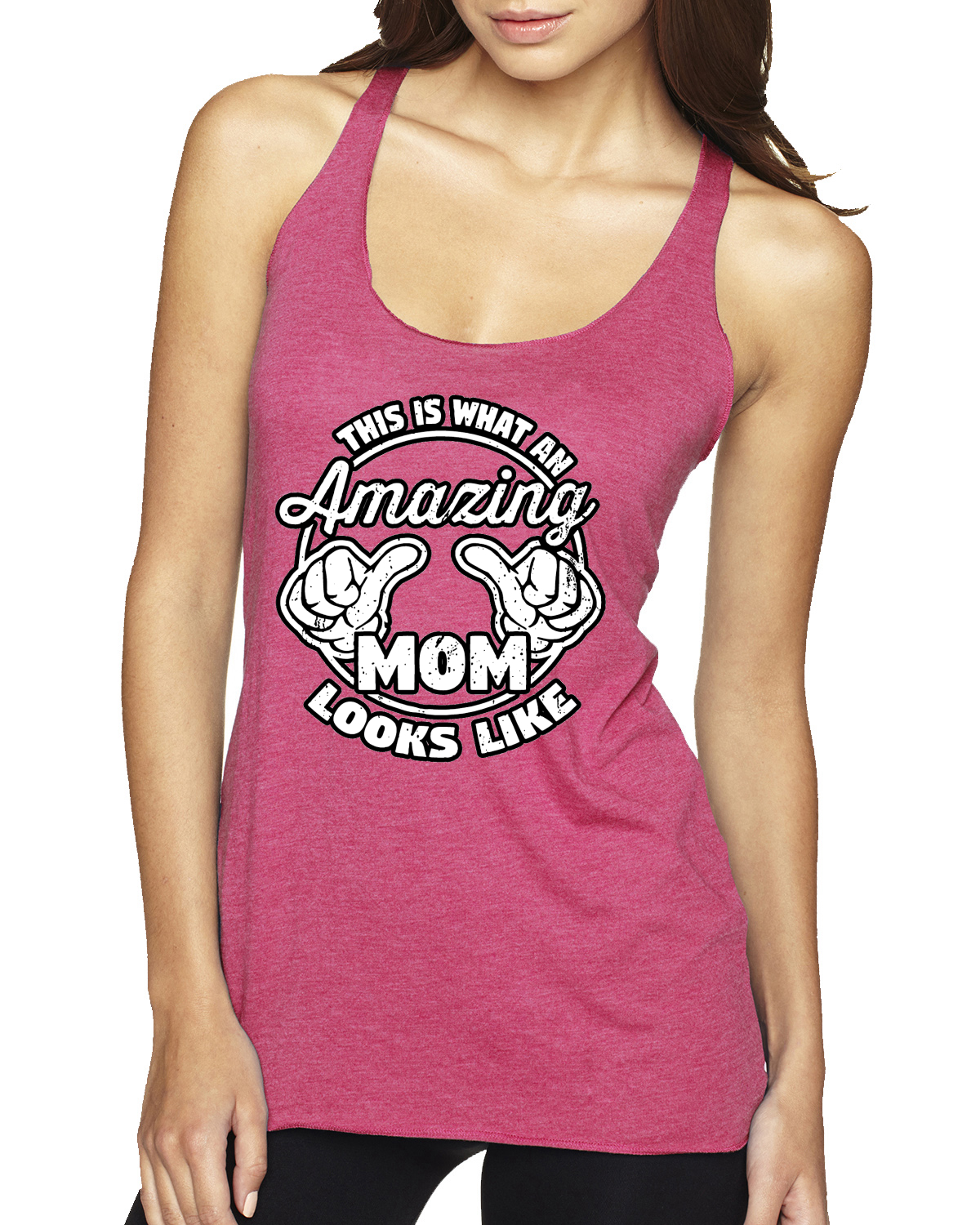 Camiseta sin mangas This is What an Amazing Mom Looks Like Tri-Blend Racerback - Imagen 12 de 12