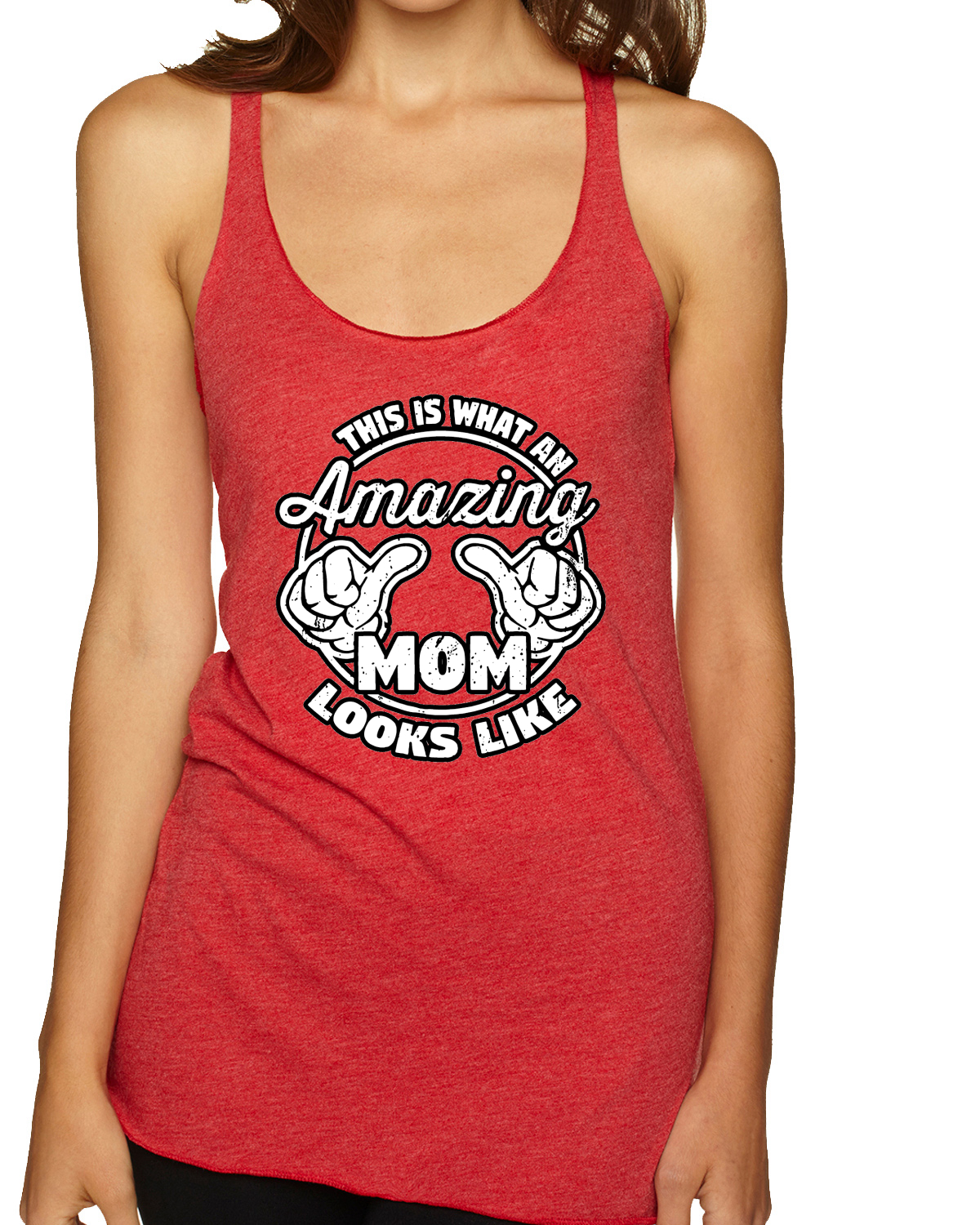 Camiseta sin mangas This is What an Amazing Mom Looks Like Tri-Blend Racerback - Imagen 8 de 12
