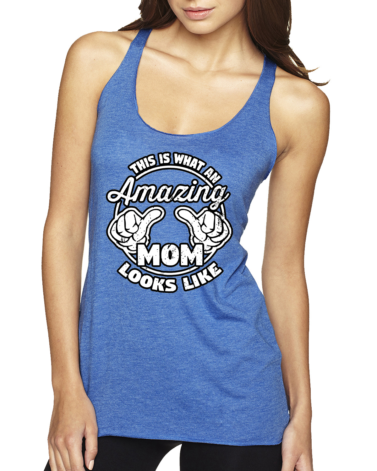 Camiseta sin mangas This is What an Amazing Mom Looks Like Tri-Blend Racerback - Imagen 9 de 12