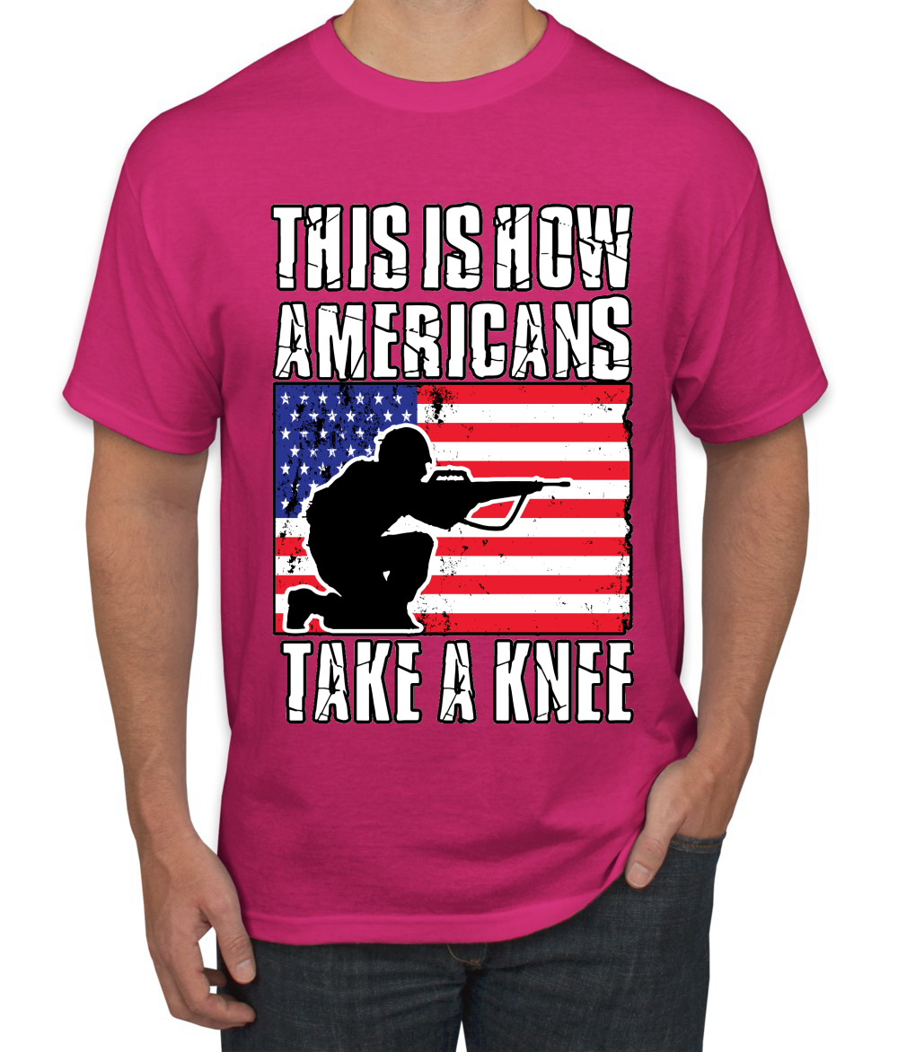 This Is How Americans Take A Knee Men American Pride T Shirt USA T - Picture 7 of 36