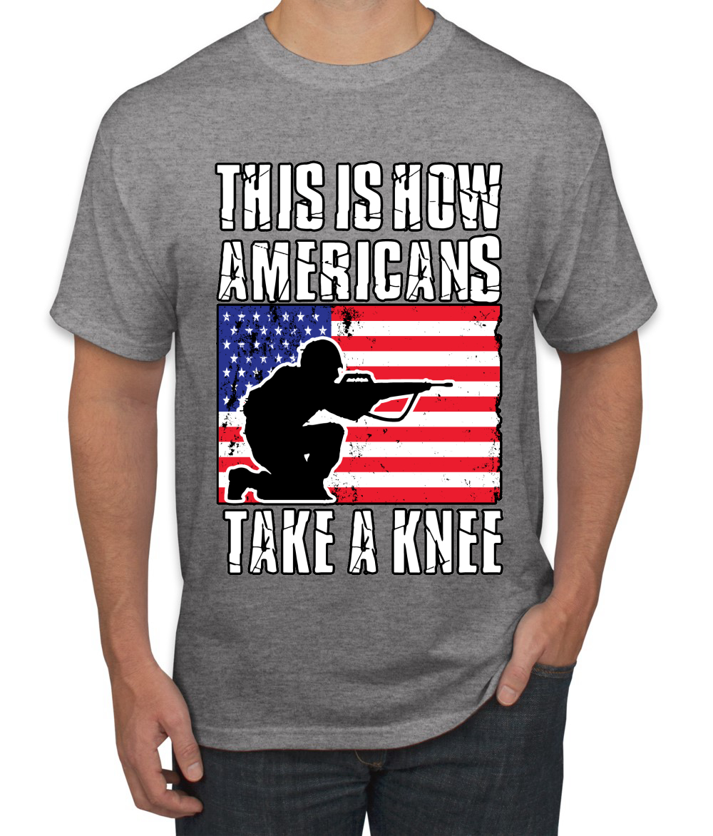 This Is How Americans Take A Knee Men American Pride T Shirt USA T - Picture 11 of 36