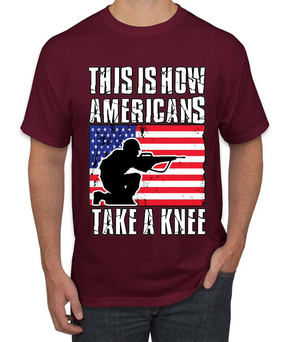 This Is How Americans Take A Knee Men American Pride T Shirt USA T - Picture 21 of 36