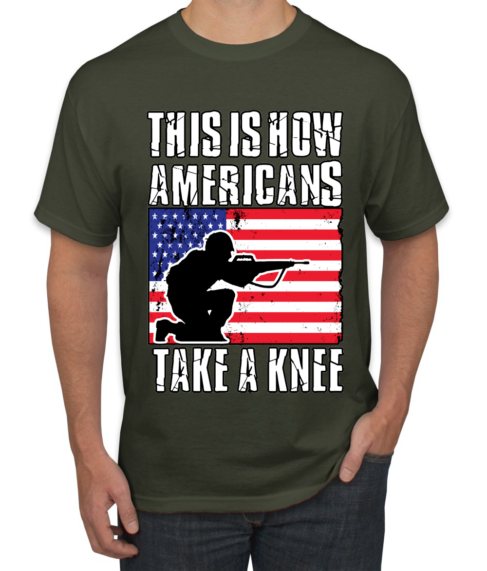 This Is How Americans Take A Knee Men American Pride T Shirt USA T - Picture 23 of 36