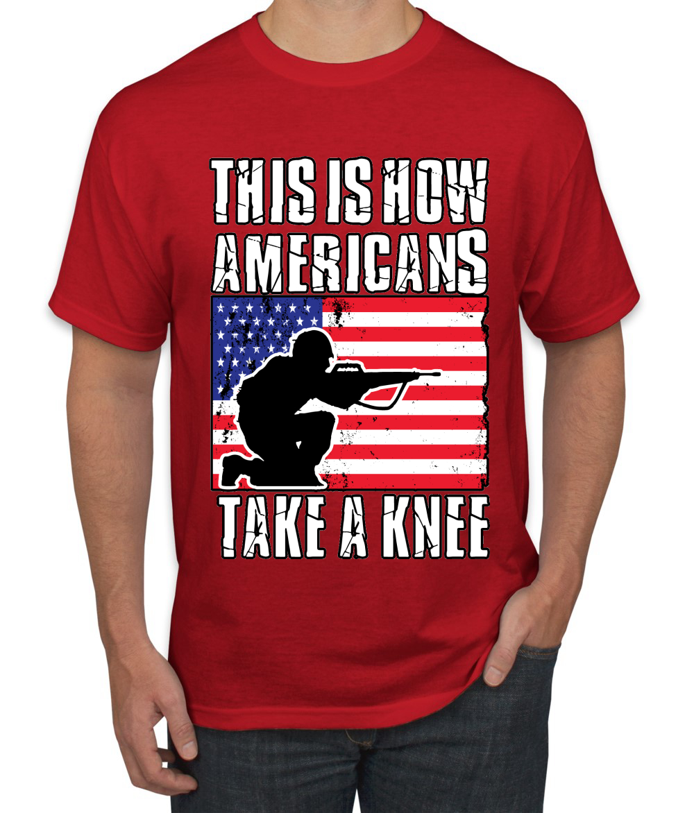 This Is How Americans Take A Knee Men American Pride T Shirt USA T - Picture 33 of 36