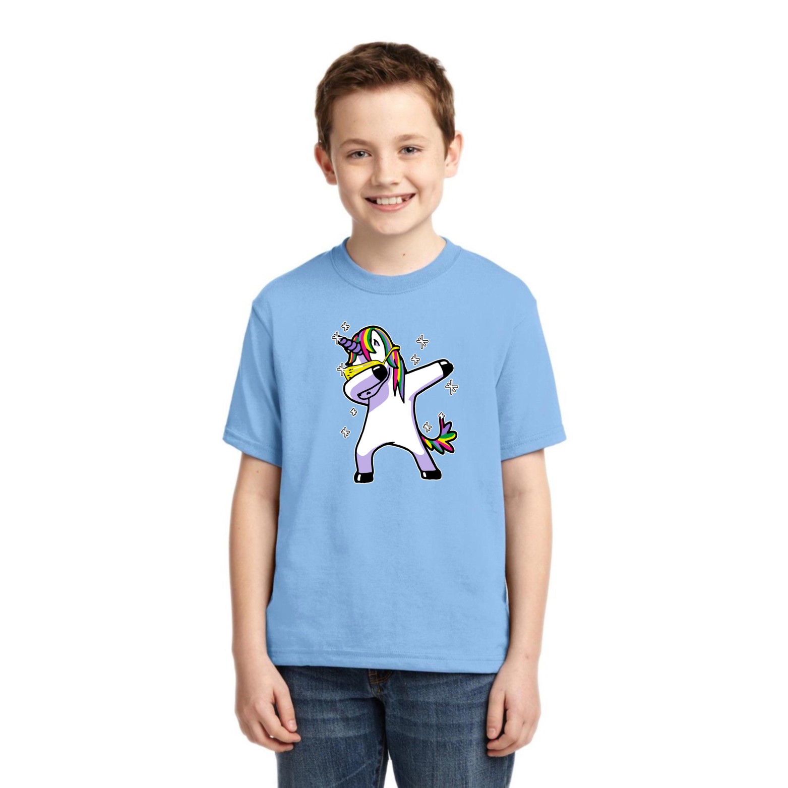 Dabbing Unicorn Boys Humor T-Shirt Funny Dabbin Animals Tee