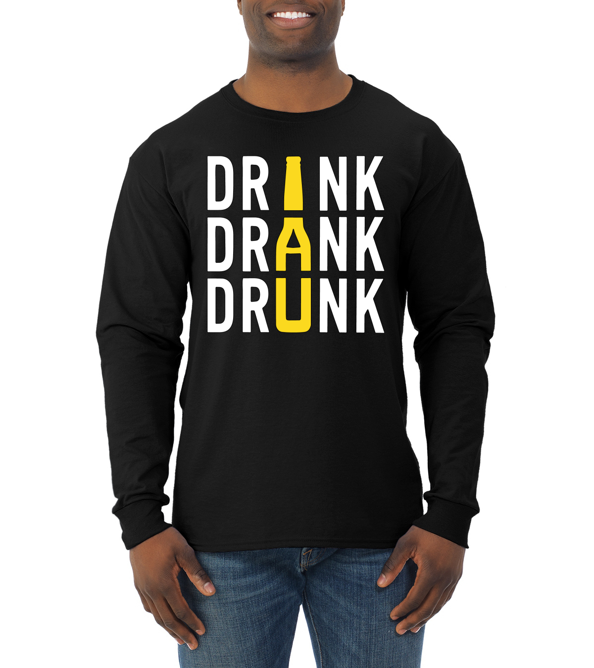 Bebida bebida botella de cerveza borracho beber hombre camisa manga larga - Imagen 3 de 6