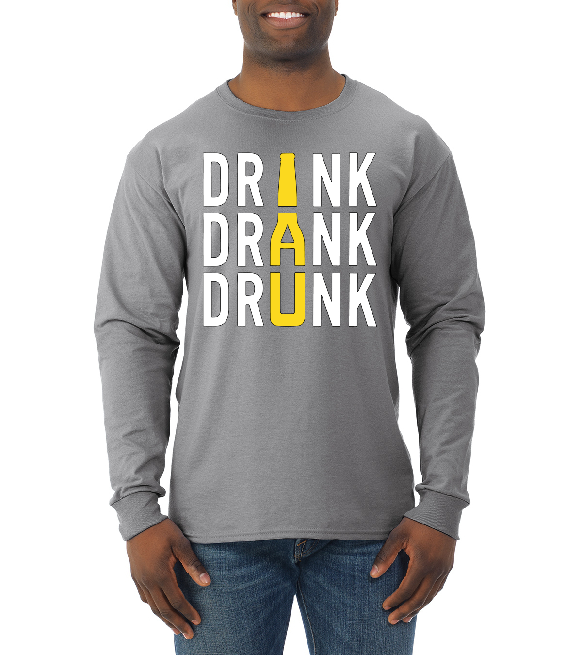 Bebida bebida botella de cerveza borracho beber hombre camisa manga larga - Imagen 4 de 6