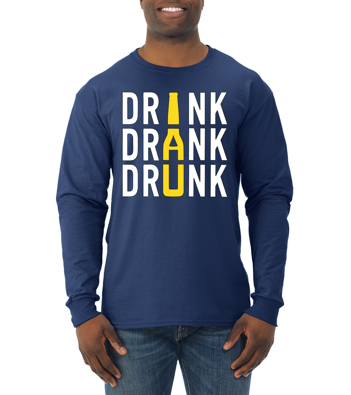Bebida bebida botella de cerveza borracho beber hombre camisa manga larga - Imagen 6 de 6