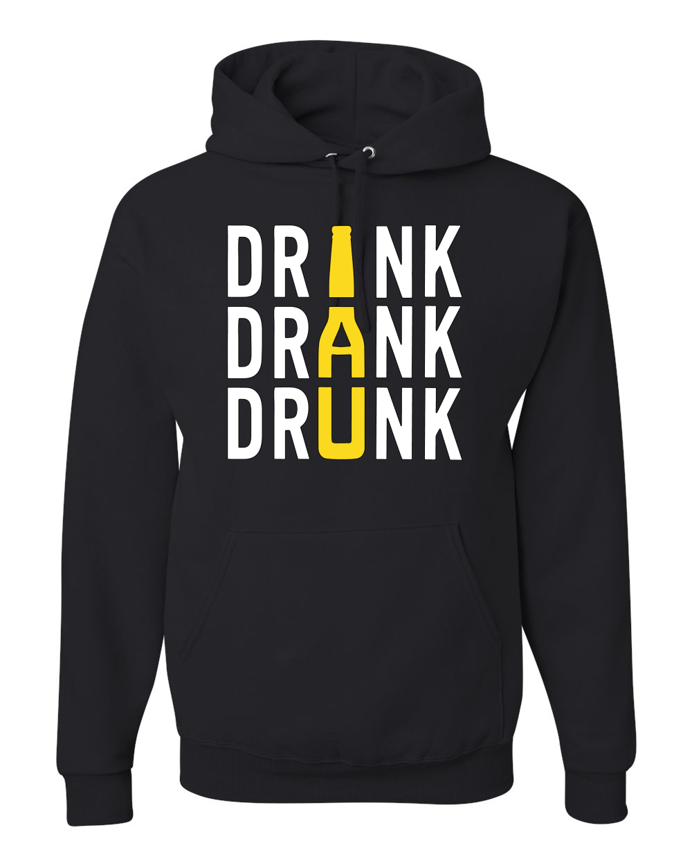 Drink Drank Drunk Beer Bottle Drinking Hooded Sweater - Picture 3 of 6