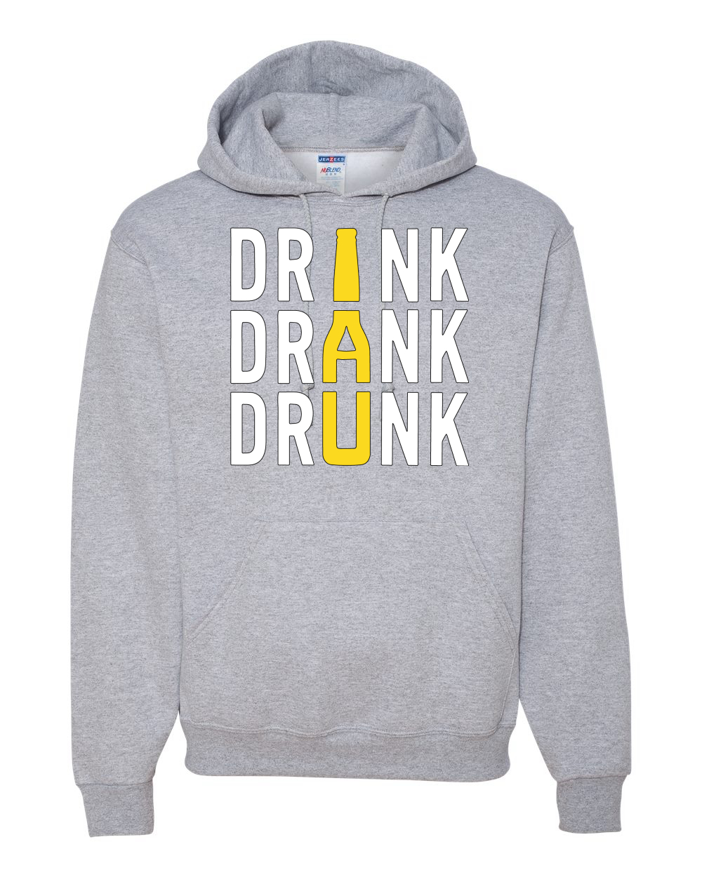 Drink Drank Drunk Beer Bottle Drinking Hooded Sweater - Picture 4 of 6