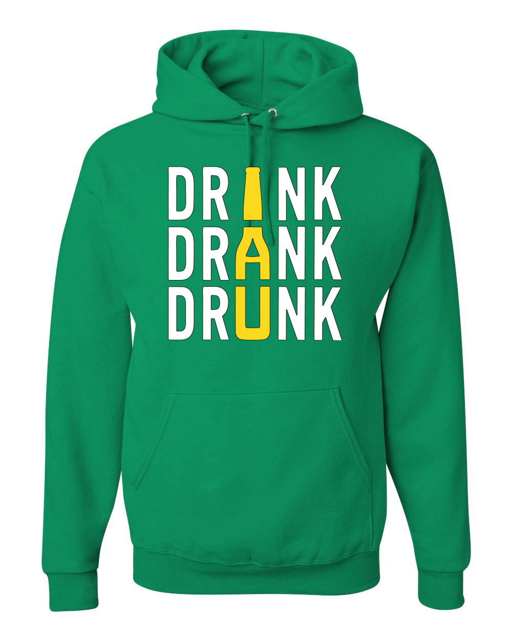 Drink Drank Drunk Beer Bottle Drinking Hooded Sweater - Picture 5 of 6