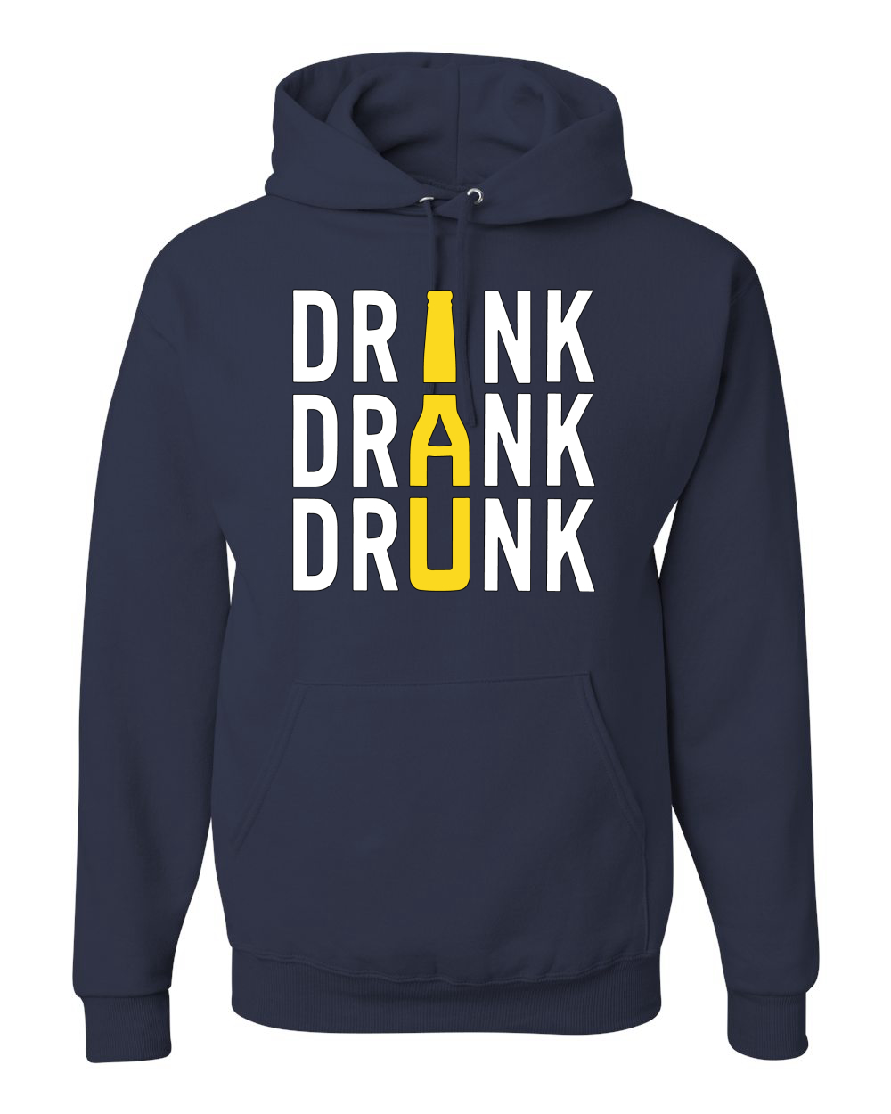Drink Drank Drunk Beer Bottle Drinking Hooded Sweater - Picture 6 of 6