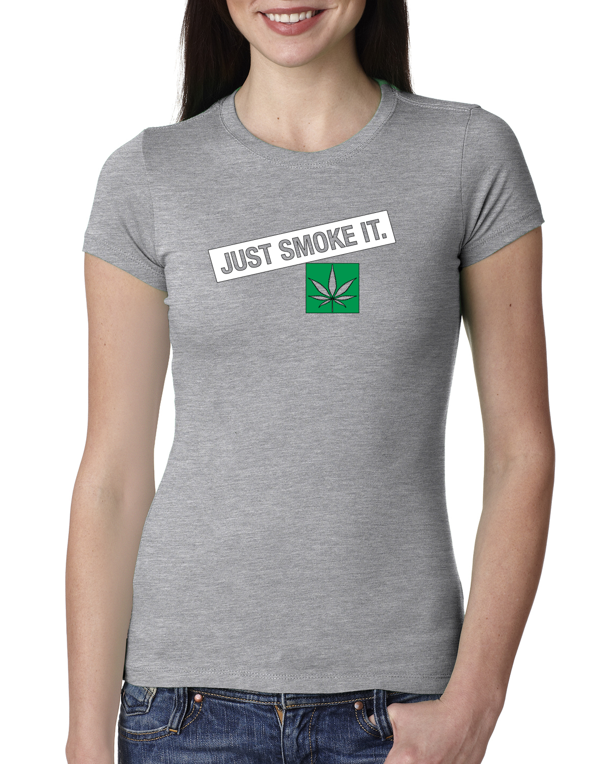 Camiseta Just Smoke It Stoner Marihuana 420 para mujer Calce Ajustado Junior - Imagen 4 de 10