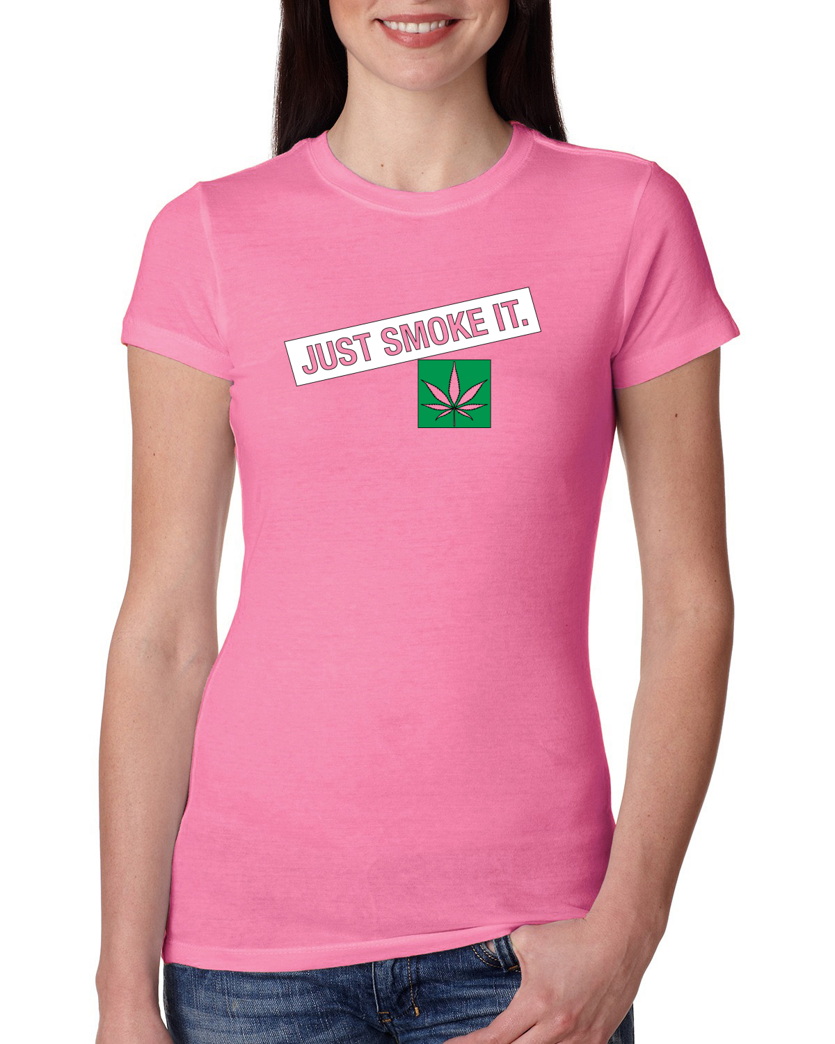 Camiseta Just Smoke It Stoner Marihuana 420 para mujer Calce Ajustado Junior - Imagen 9 de 10