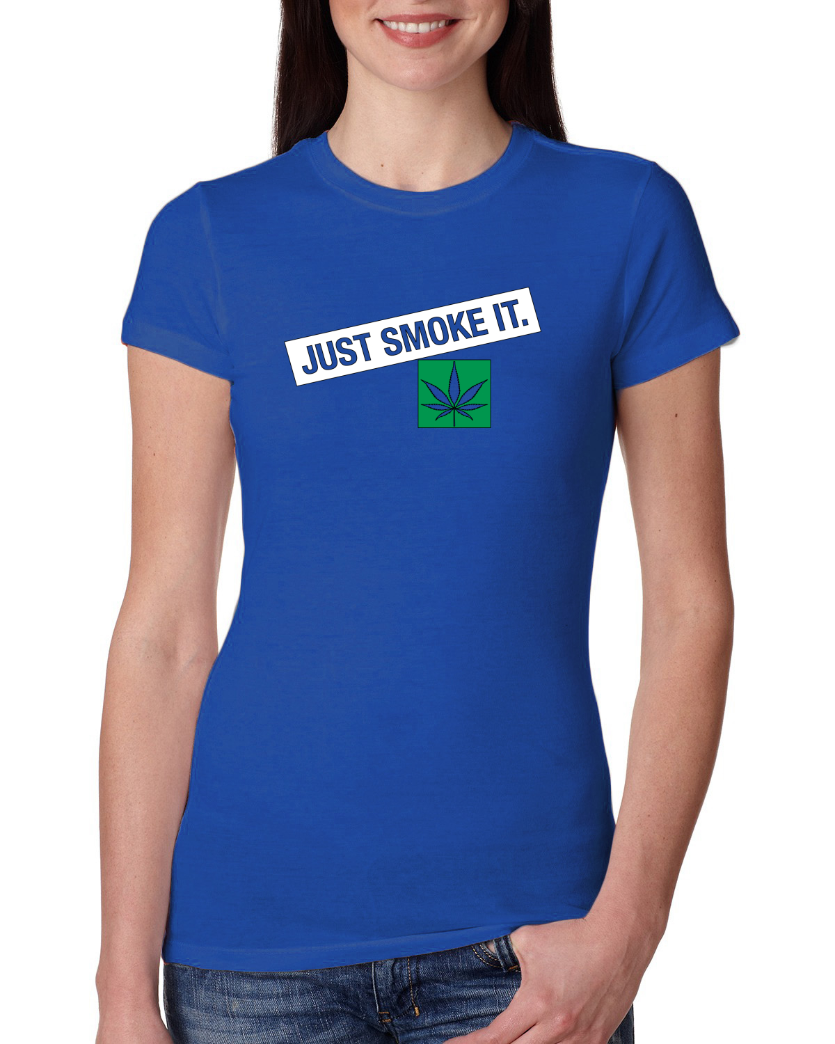 Camiseta Just Smoke It Stoner Marihuana 420 para mujer Calce Ajustado Junior - Imagen 6 de 10
