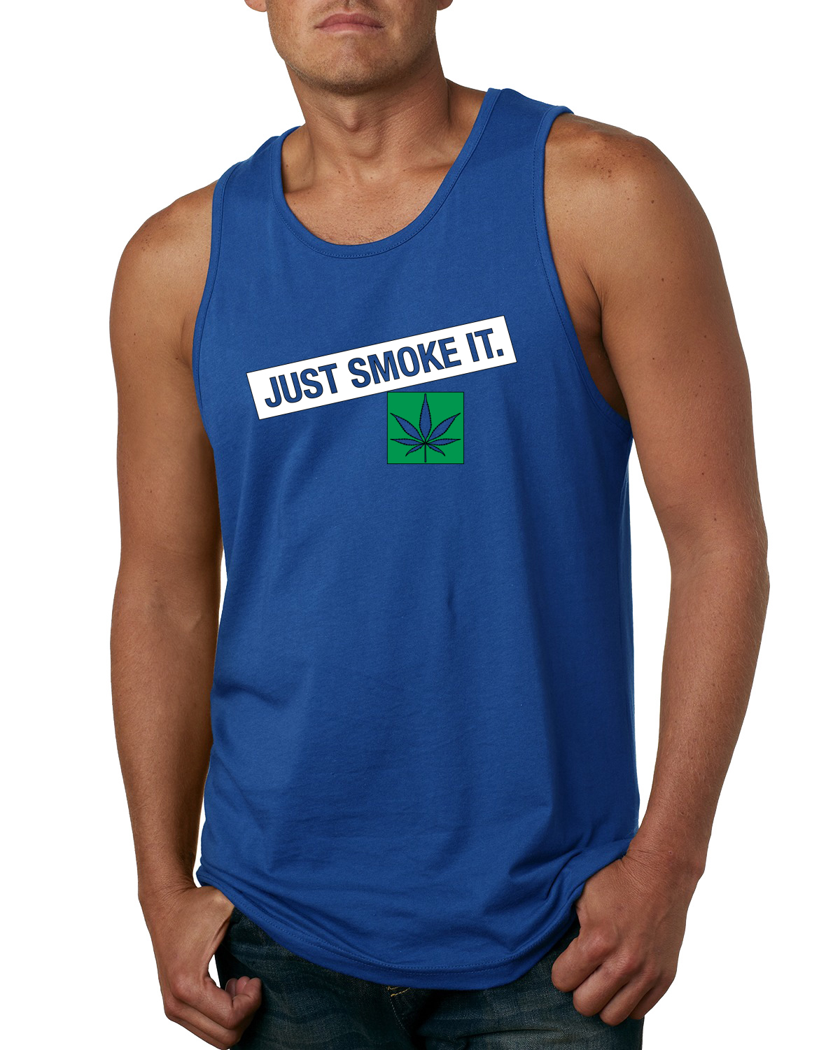 Camiseta sin mangas gráfica Just Smoke It Stoner marihuana 420 para hombre - Imagen 6 de 7
