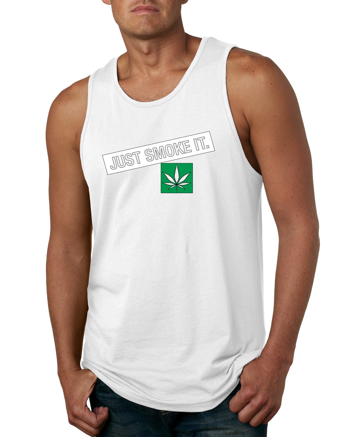 Camiseta sin mangas gráfica Just Smoke It Stoner marihuana 420 para hombre - Imagen 7 de 7