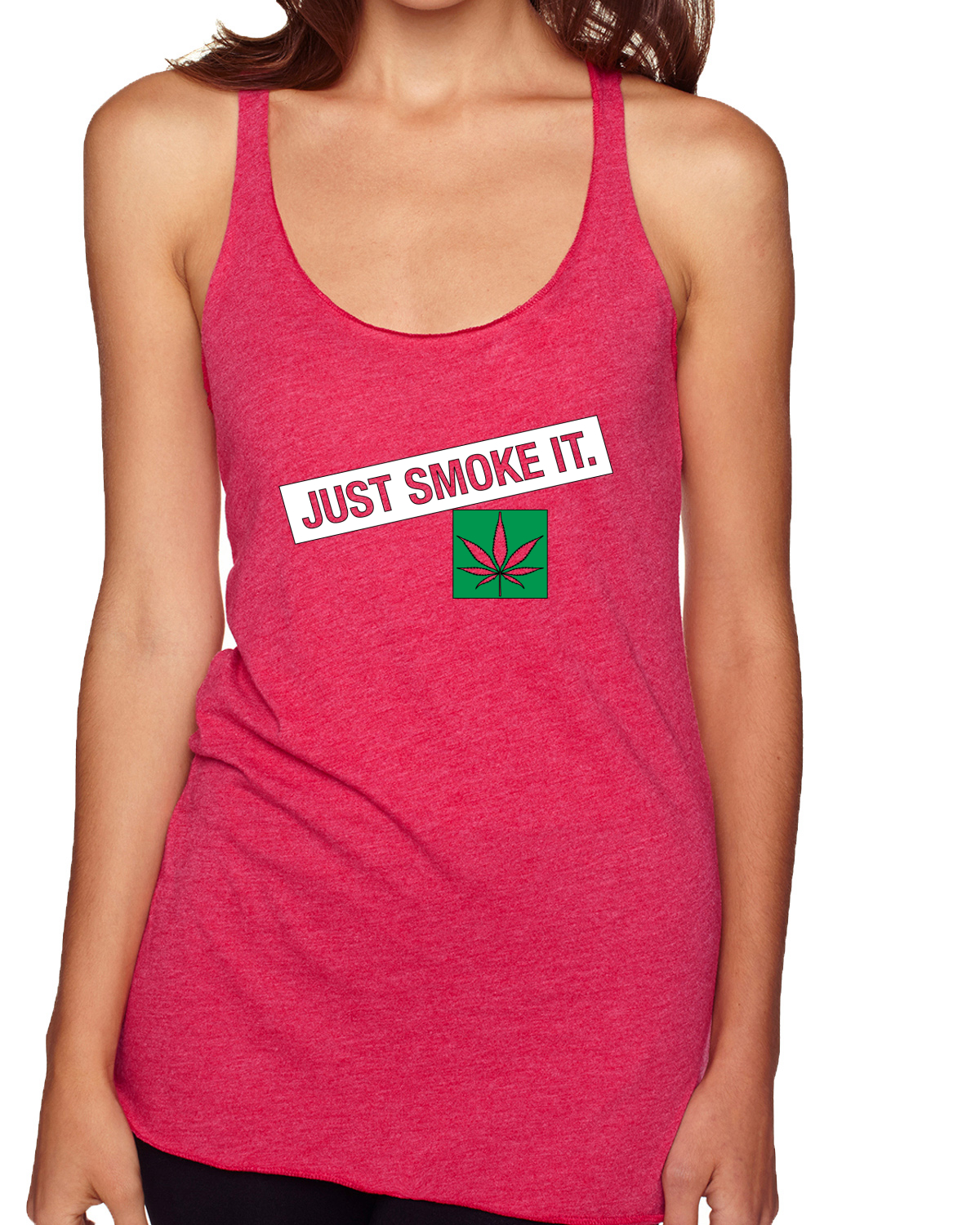 Just Smoke It Stoner Marijuana 420 Tri-Blend Racerback Tank Top - Picture 9 of 10