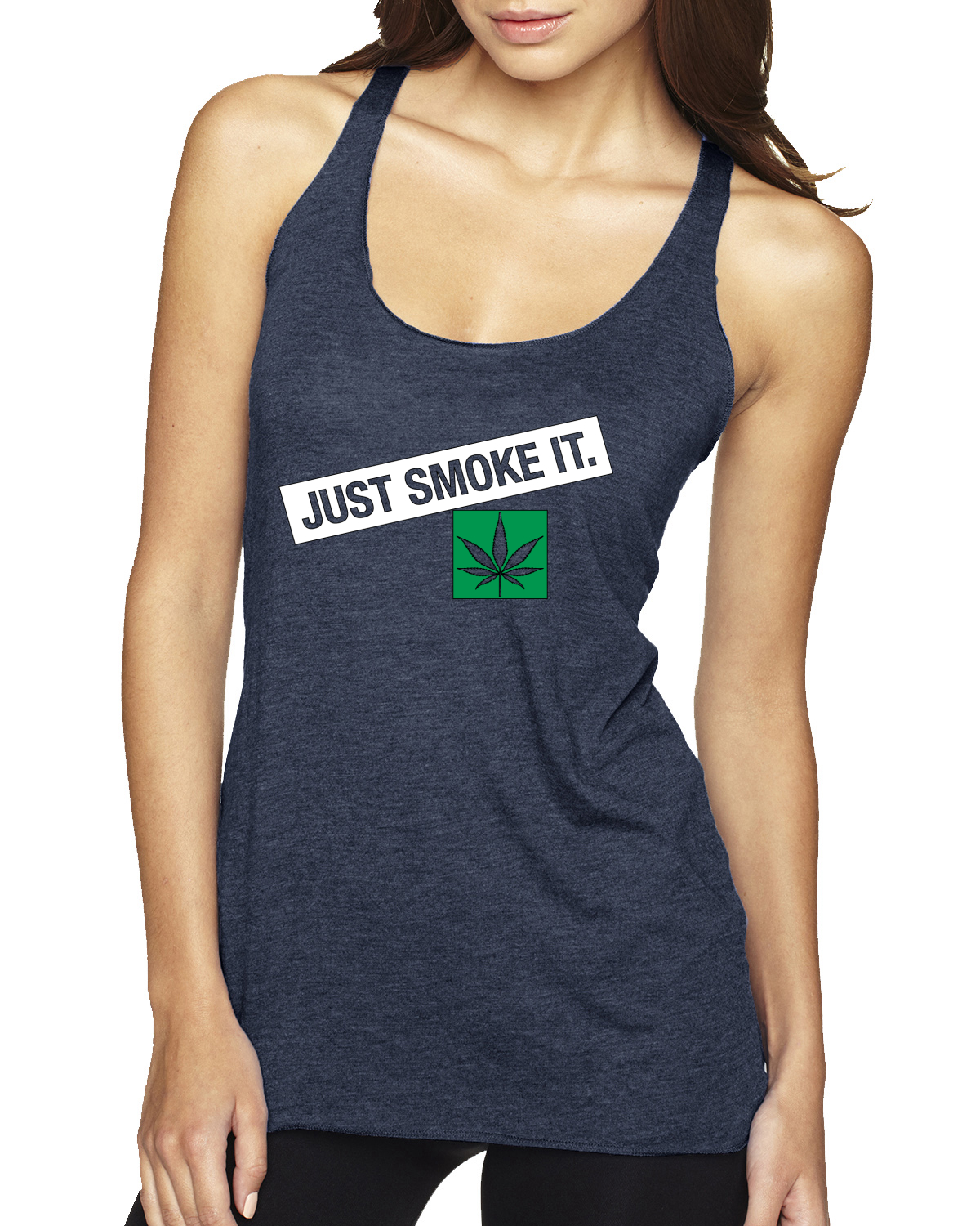 Just Smoke It Stoner Marijuana 420 Tri-Blend Racerback Tank Top - Picture 7 of 10