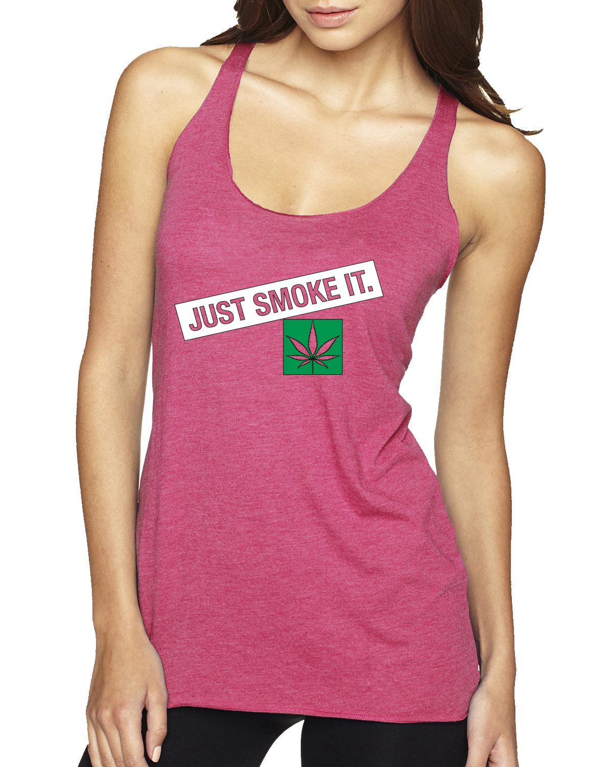 Just Smoke It Stoner Marijuana 420 Tri-Blend Racerback Tank Top - Picture 10 of 10