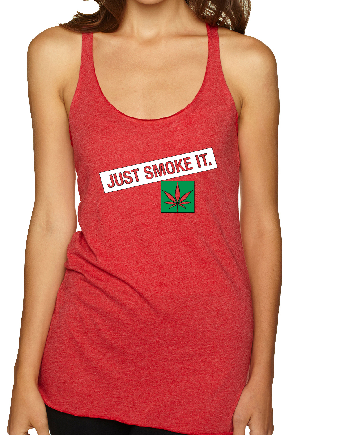 Just Smoke It Stoner Marijuana 420 Tri-Blend Racerback Tank Top - Picture 8 of 10