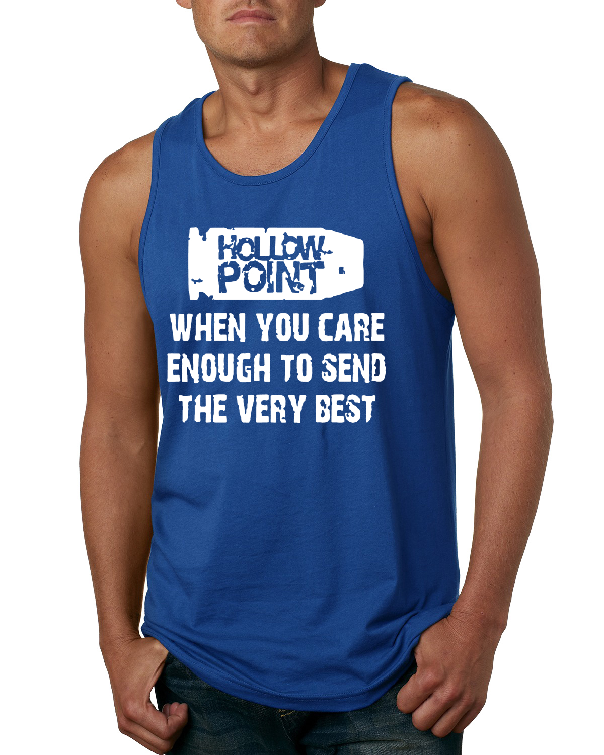 Camiseta sin mangas Hollow Point When You Care Lo suficientemente como para enviar el mejor humor para hombres - Imagen 7 de 7