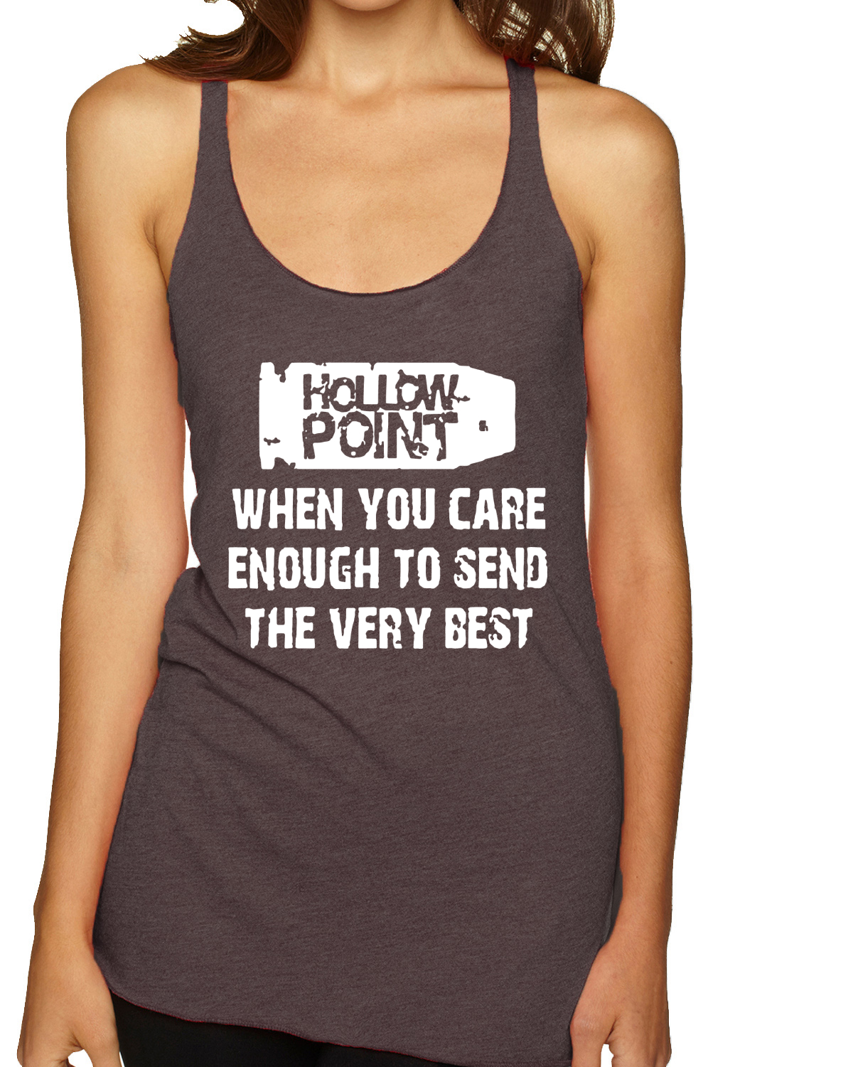 Top sin mangas Hollow Point When You Care Lo suficiente como para enviar la mejor camiseta sin mangas Racerback - Imagen 2 de 15
