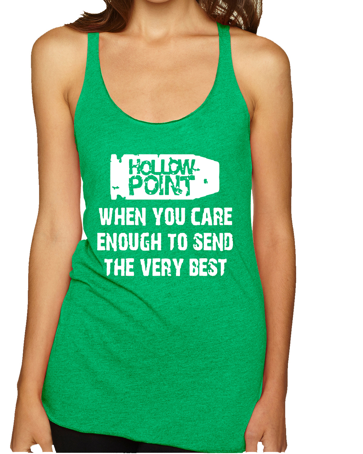 Top sin mangas Hollow Point When You Care Lo suficiente como para enviar la mejor camiseta sin mangas Racerback - Imagen 5 de 15