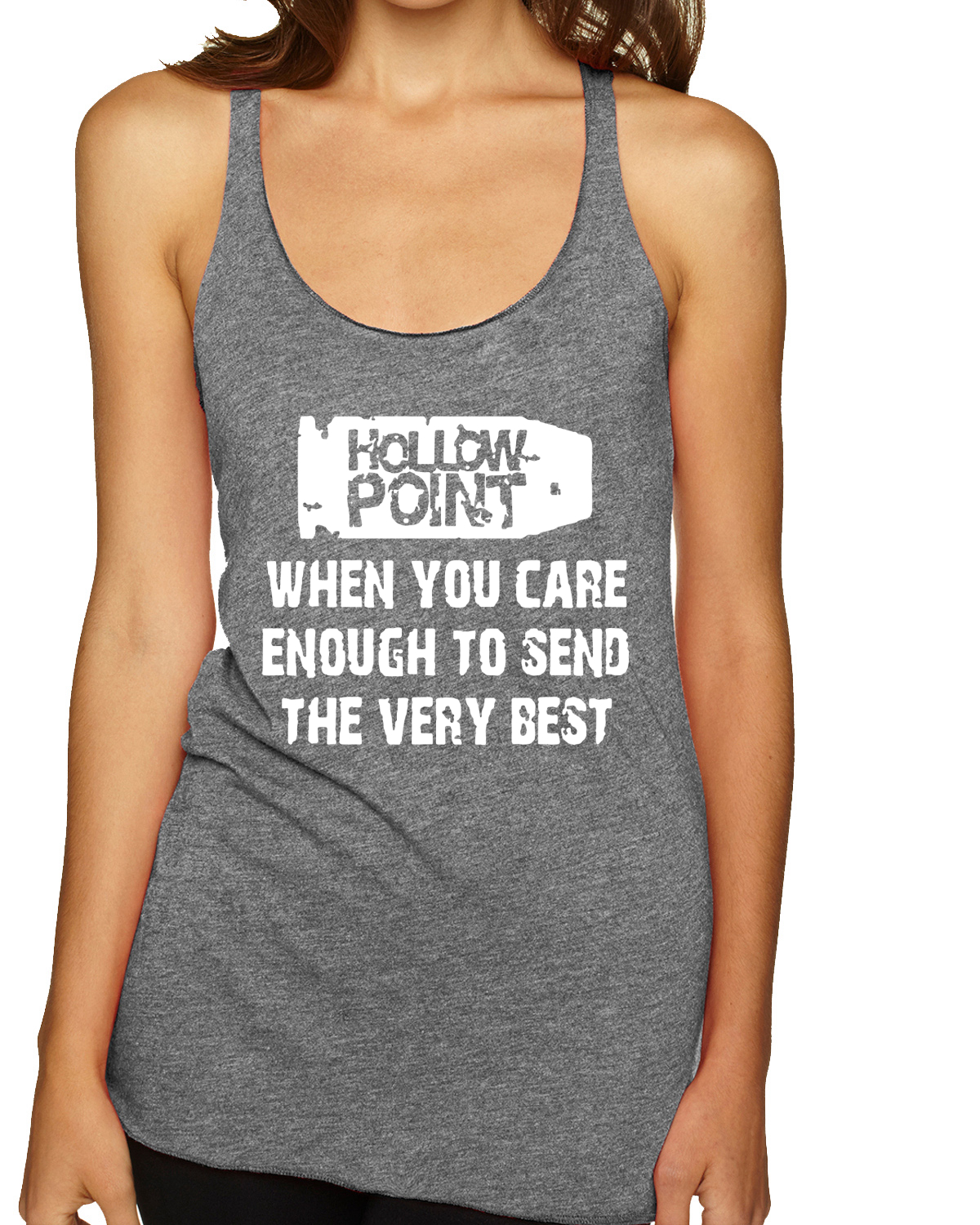 Top sin mangas Hollow Point When You Care Lo suficiente como para enviar la mejor camiseta sin mangas Racerback - Imagen 7 de 15