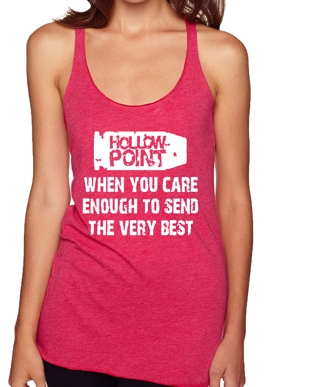 Top sin mangas Hollow Point When You Care Lo suficiente como para enviar la mejor camiseta sin mangas Racerback - Imagen 13 de 15