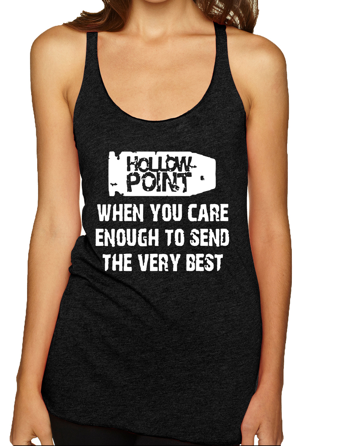 Top sin mangas Hollow Point When You Care Lo suficiente como para enviar la mejor camiseta sin mangas Racerback - Imagen 8 de 15