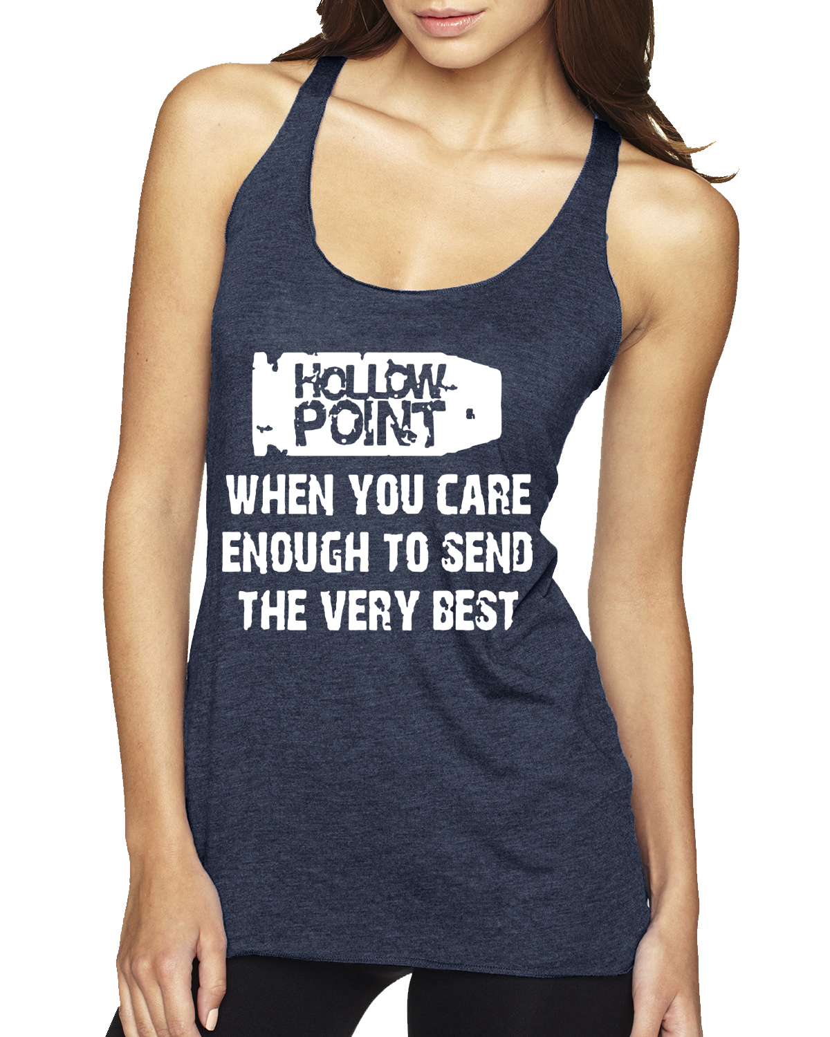 Top sin mangas Hollow Point When You Care Lo suficiente como para enviar la mejor camiseta sin mangas Racerback - Imagen 9 de 15