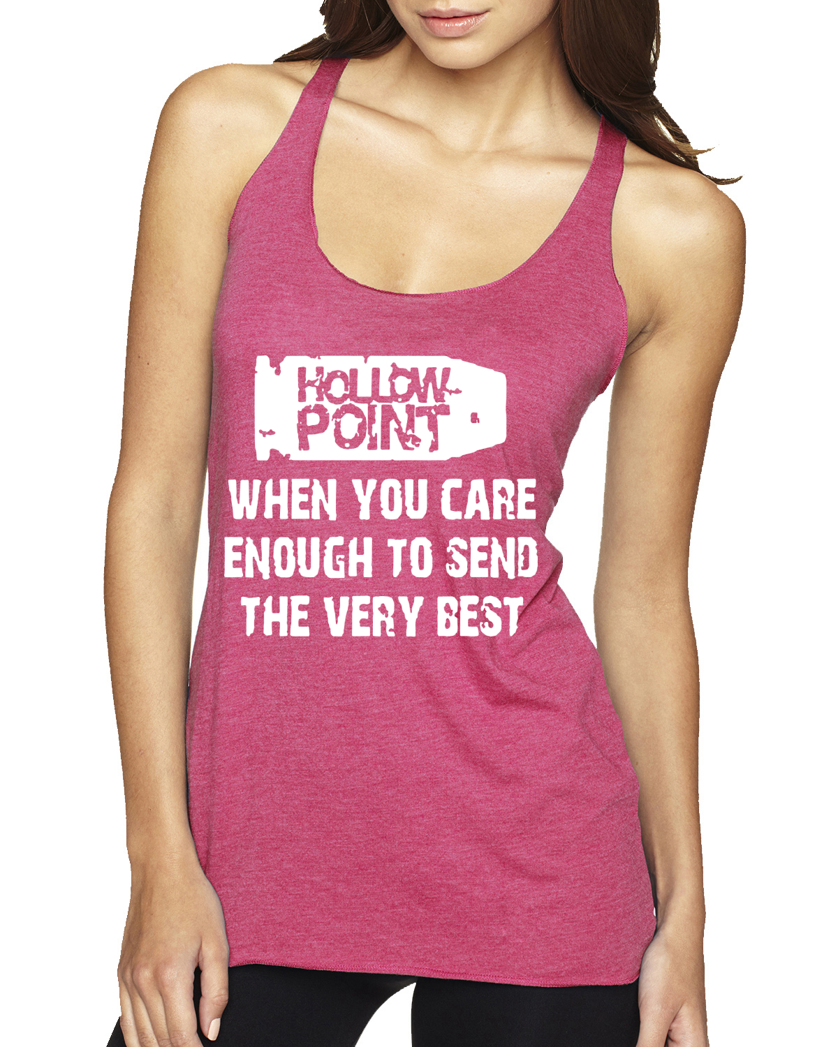 Top sin mangas Hollow Point When You Care Lo suficiente como para enviar la mejor camiseta sin mangas Racerback - Imagen 14 de 15