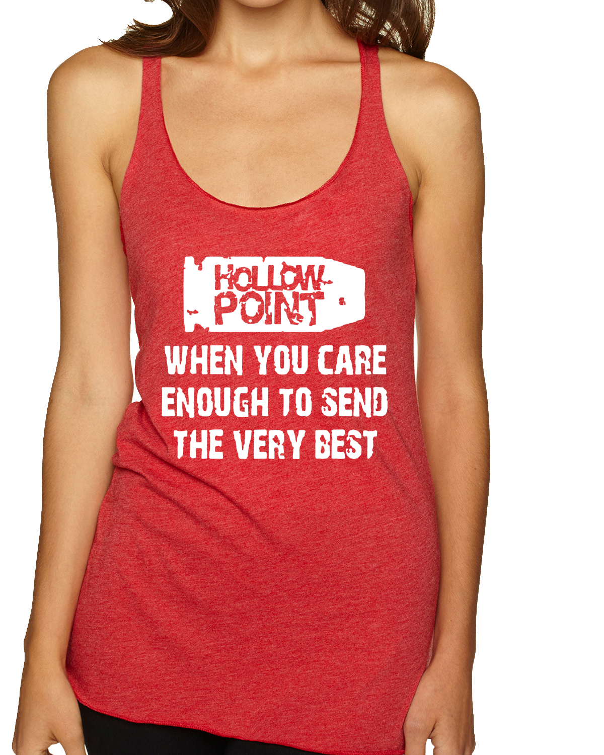 Top sin mangas Hollow Point When You Care Lo suficiente como para enviar la mejor camiseta sin mangas Racerback - Imagen 10 de 15