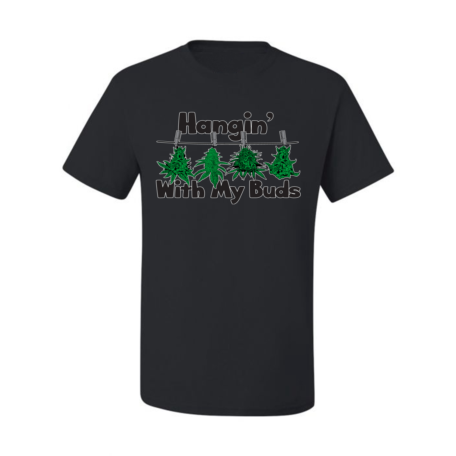 Hangin with My Buds THC Marijuana CBD Weed Men Graphic Tshirt - Picture 3 of 21