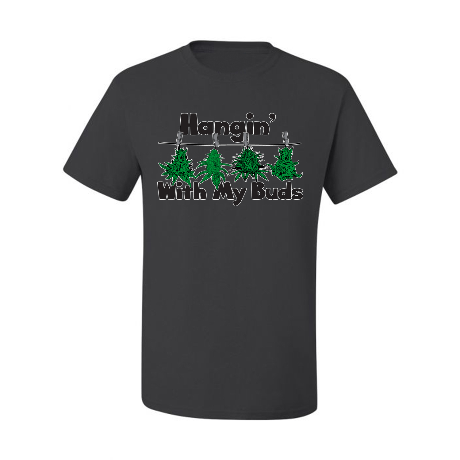 Hangin with My Buds THC Marijuana CBD Weed Men Graphic Tshirt - Picture 4 of 21