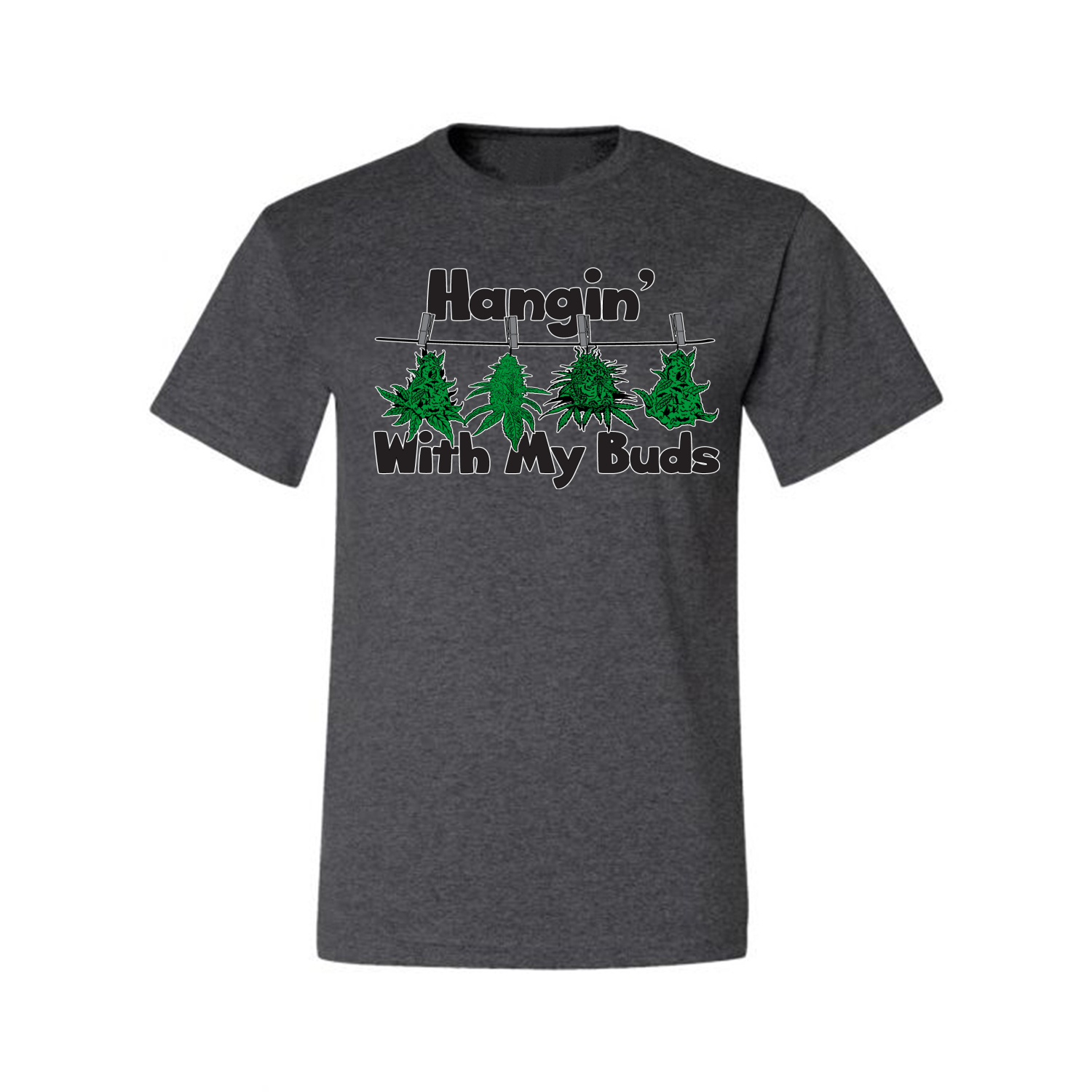 Hangin with My Buds THC Marijuana CBD Weed Men Graphic Tshirt - Picture 6 of 21