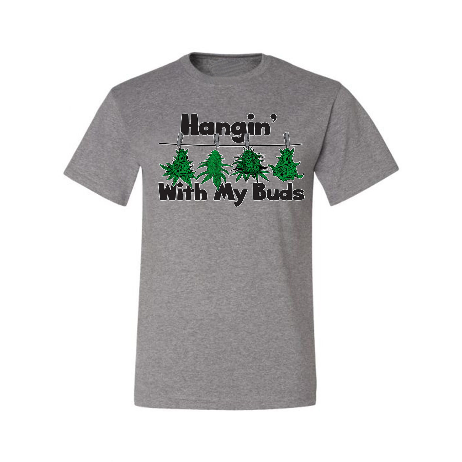 Hangin with My Buds THC Marijuana CBD Weed Men Graphic Tshirt - Picture 7 of 21