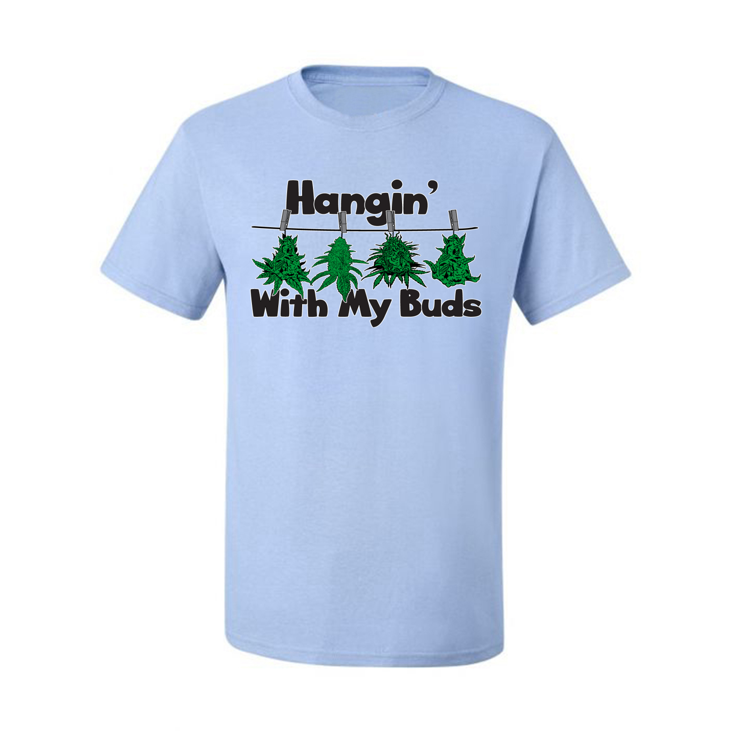 Hangin with My Buds THC Marijuana CBD Weed Men Graphic Tshirt - Picture 9 of 21