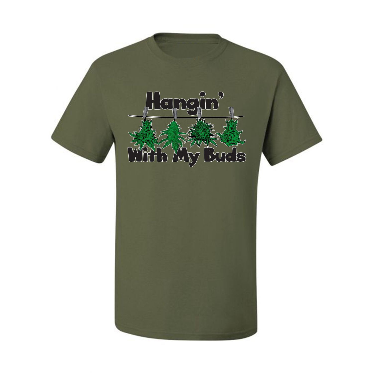 Hangin with My Buds THC Marijuana CBD Weed Men Graphic Tshirt - Picture 12 of 21